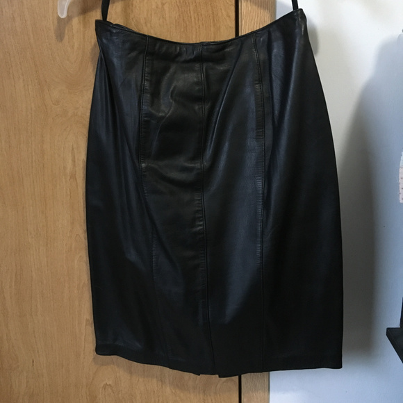 Jacobson's Dresses & Skirts - Vintage black leather skirt